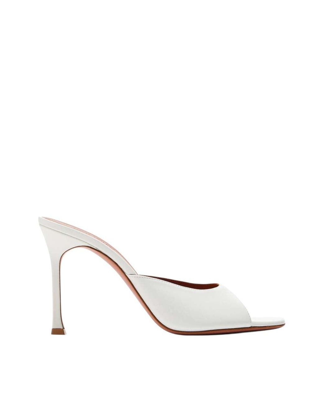 AMINA MUADDI White Leather Alexa Heels