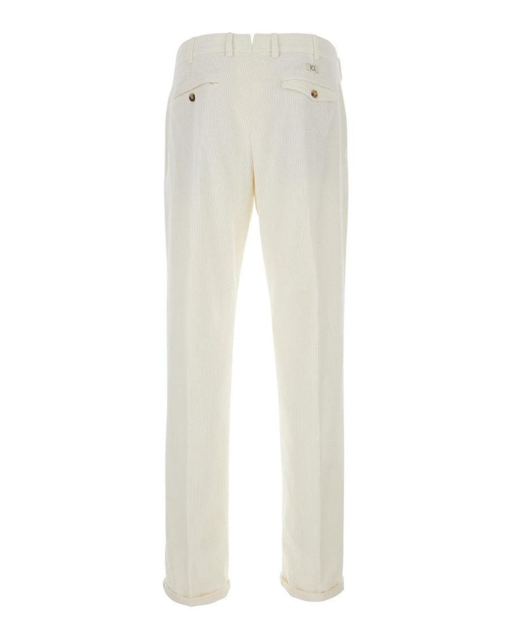 PT Torino White Slim Chino Pants for men