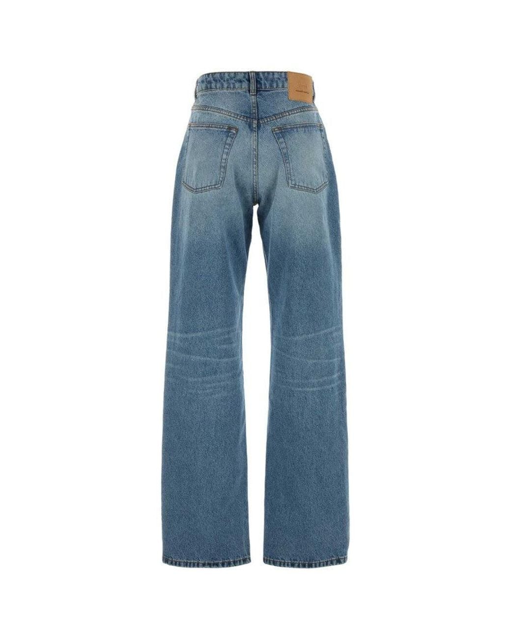 AMI Blue Cotton Large Fit Jeans