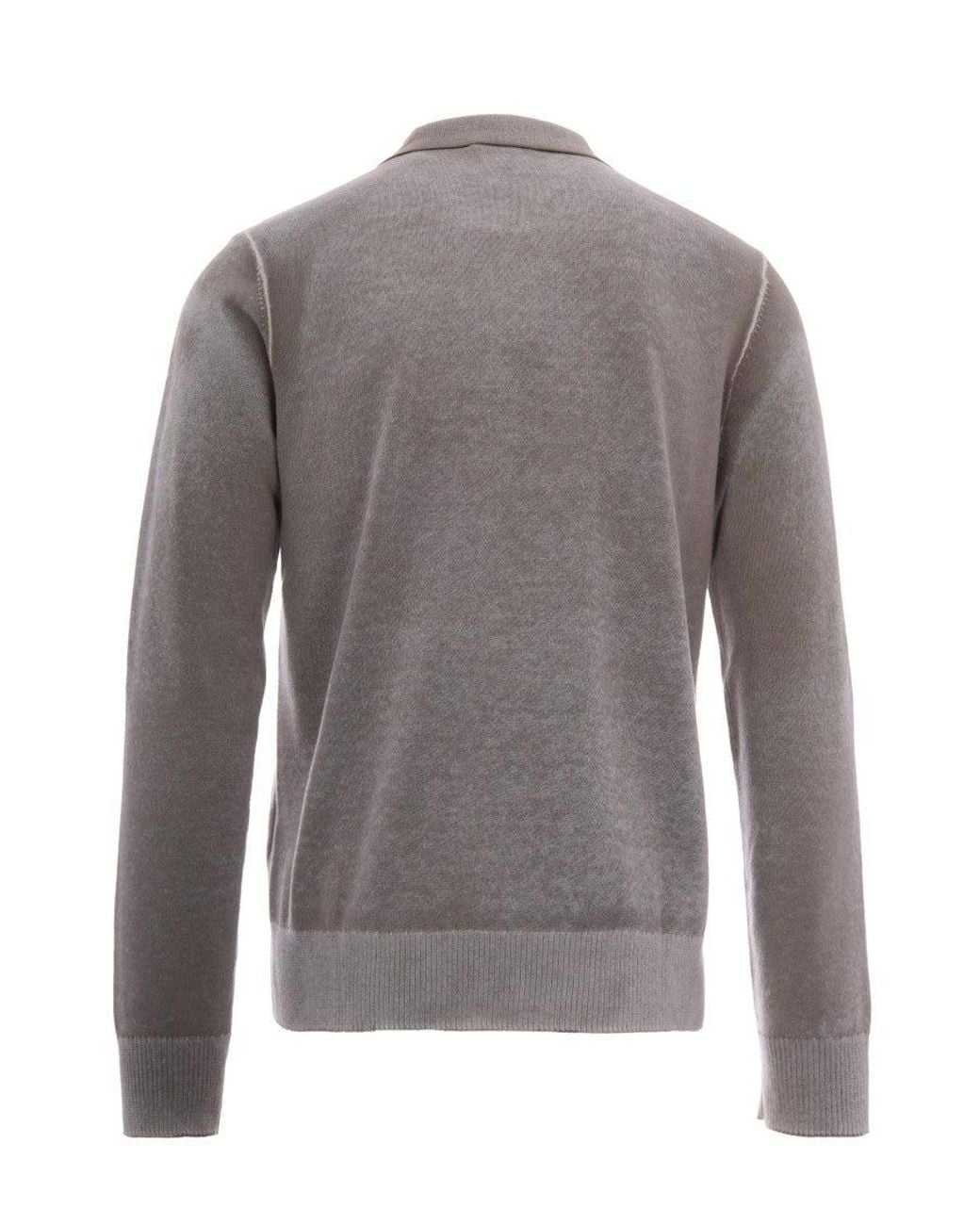 DIESEL Gray Shirt Collar Polos for men