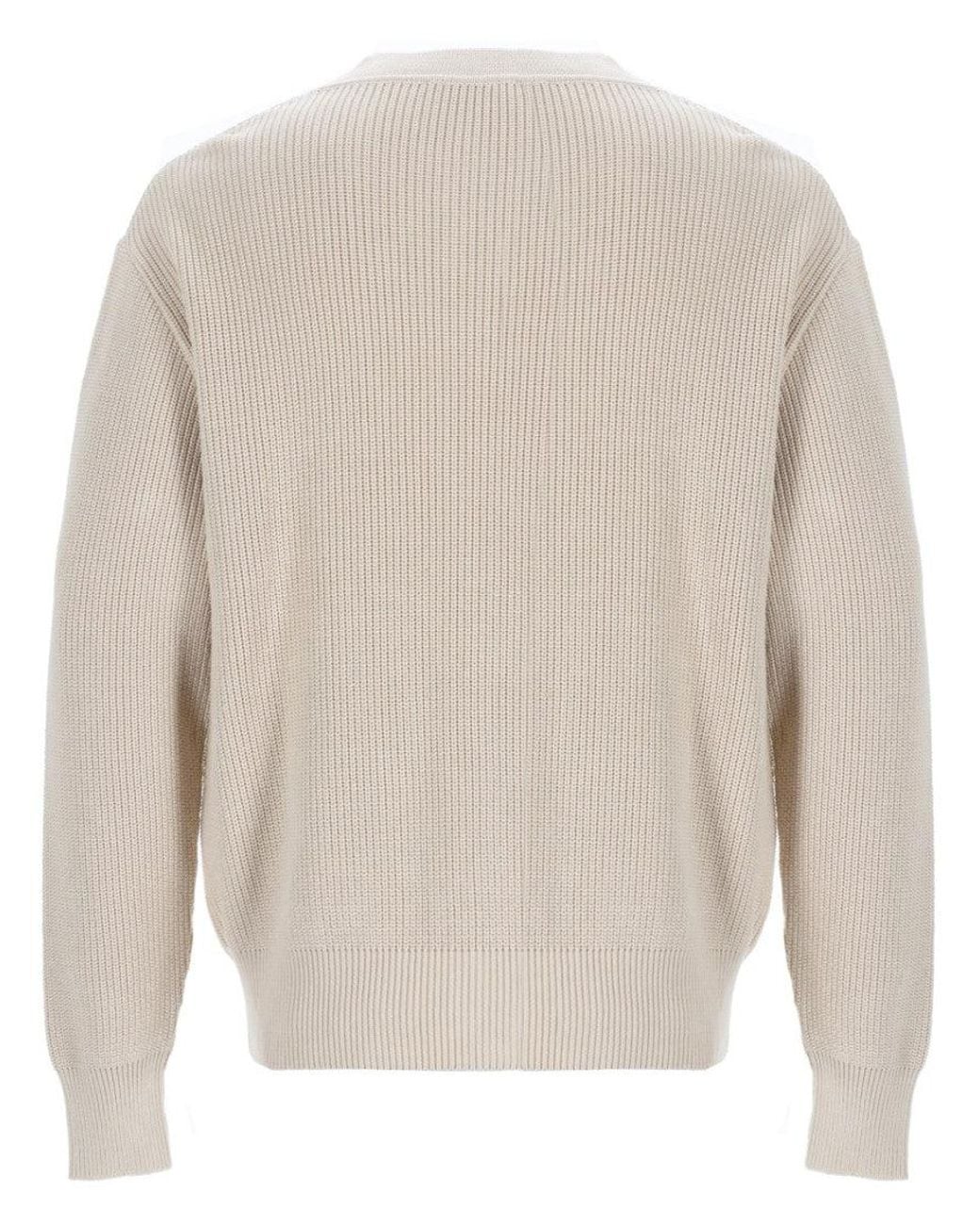 Lardini White Knitted V Neck Cardigan