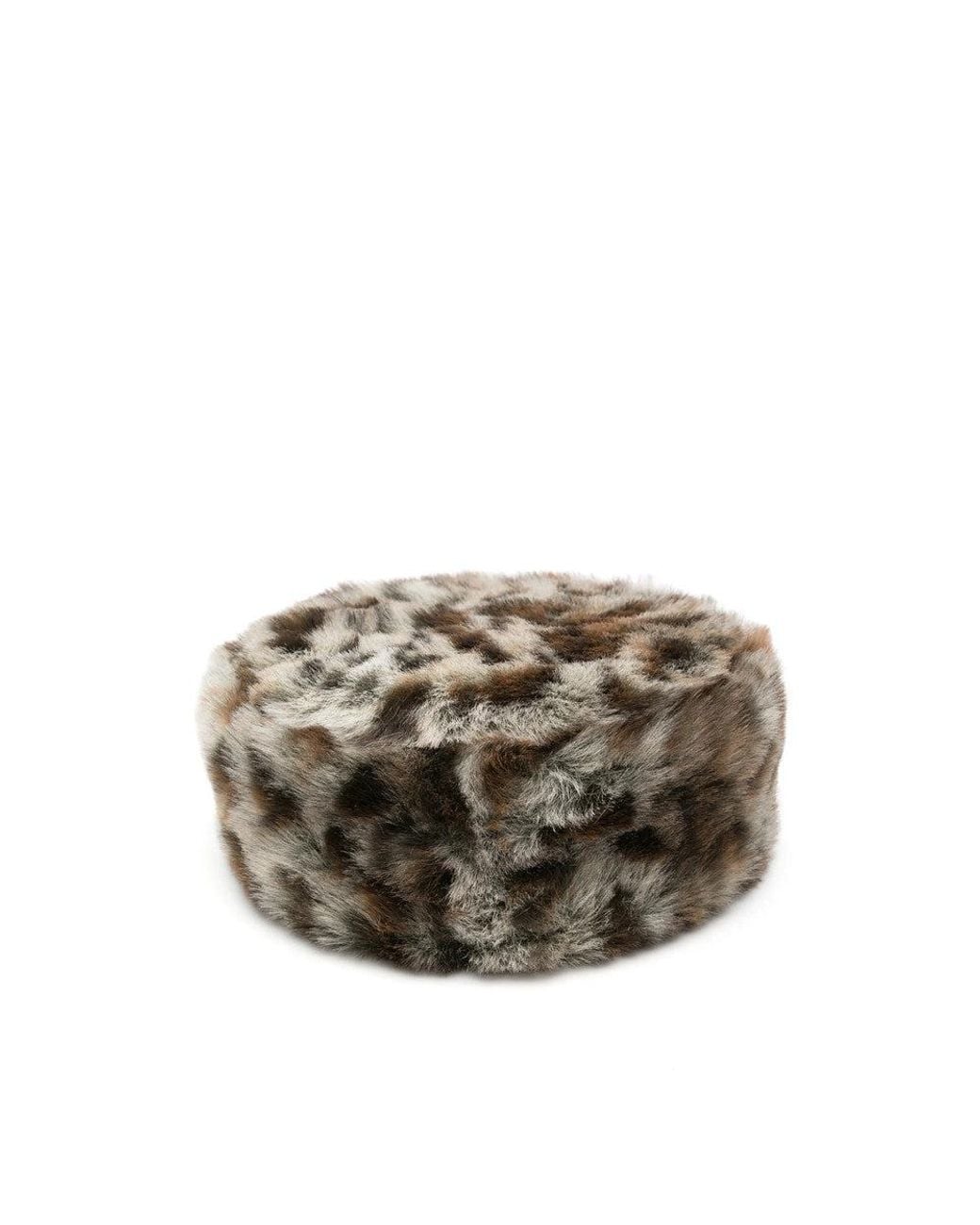 Ruslan Baginskiy Metallic Animal Print Pillbox Hat