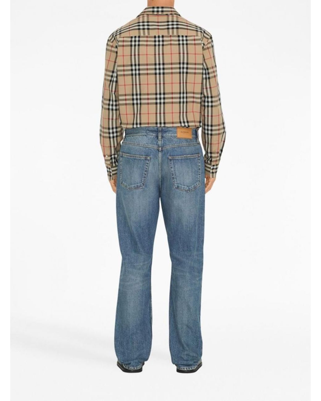 Burberry Brown Check Motif Cotton Shirt for men