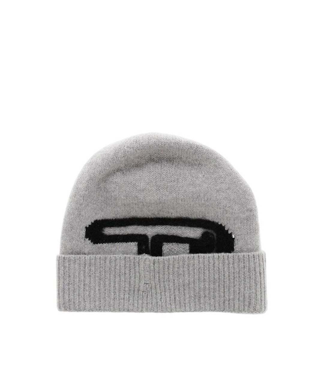 DIESEL Gray Logo Beanie Cap