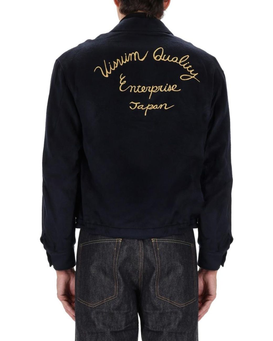 Visvim Blue Embroidered Shirt Collar Jacket for men