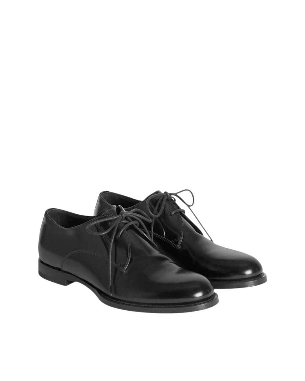 Dolce & Gabbana Black Leather Lace-Up Shoes