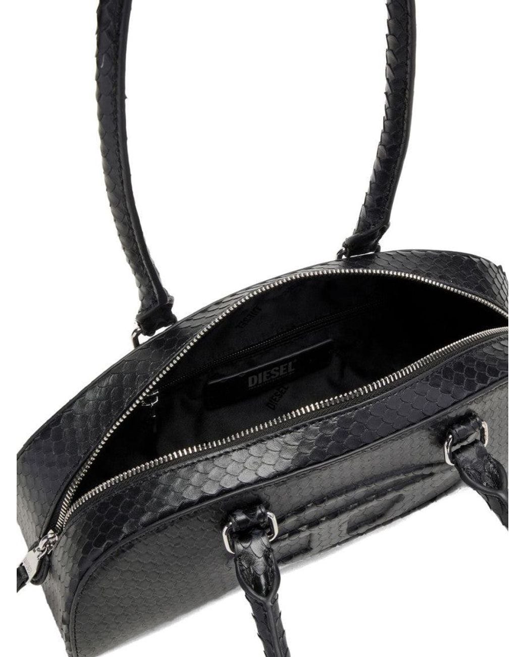 DIESEL Black 1Dr Dome-Elongated Large Shoulder Bag