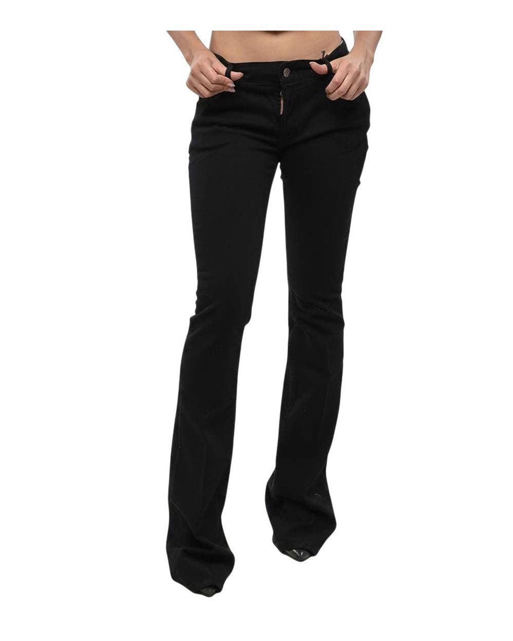 DSquared² Black Flared Mid Rise Jeans