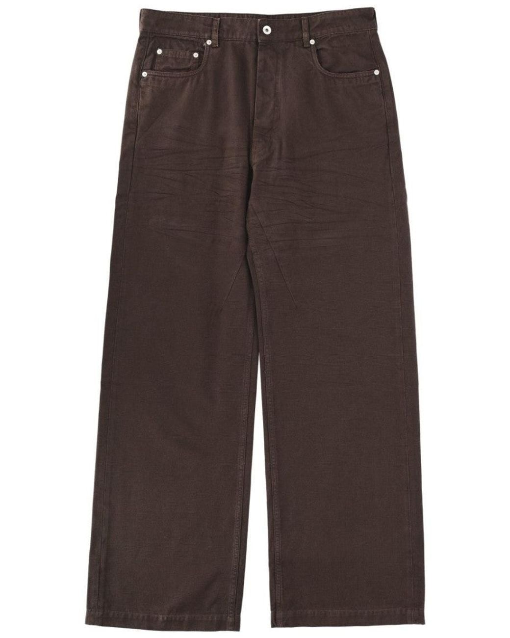 Rick Owens Brown Mid Rise Jeans for men