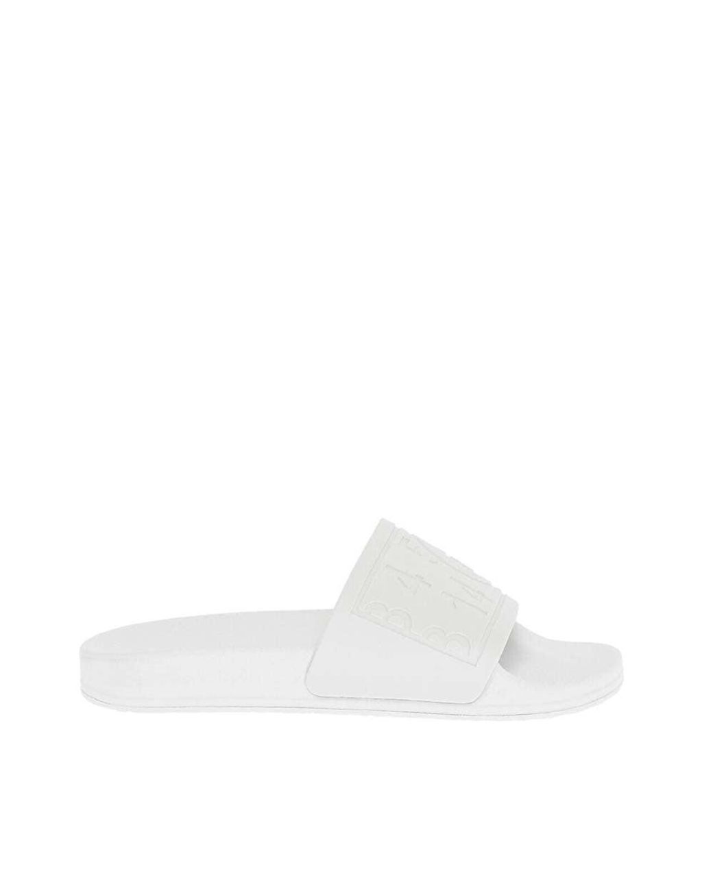 Maison Margiela White Logo Slides