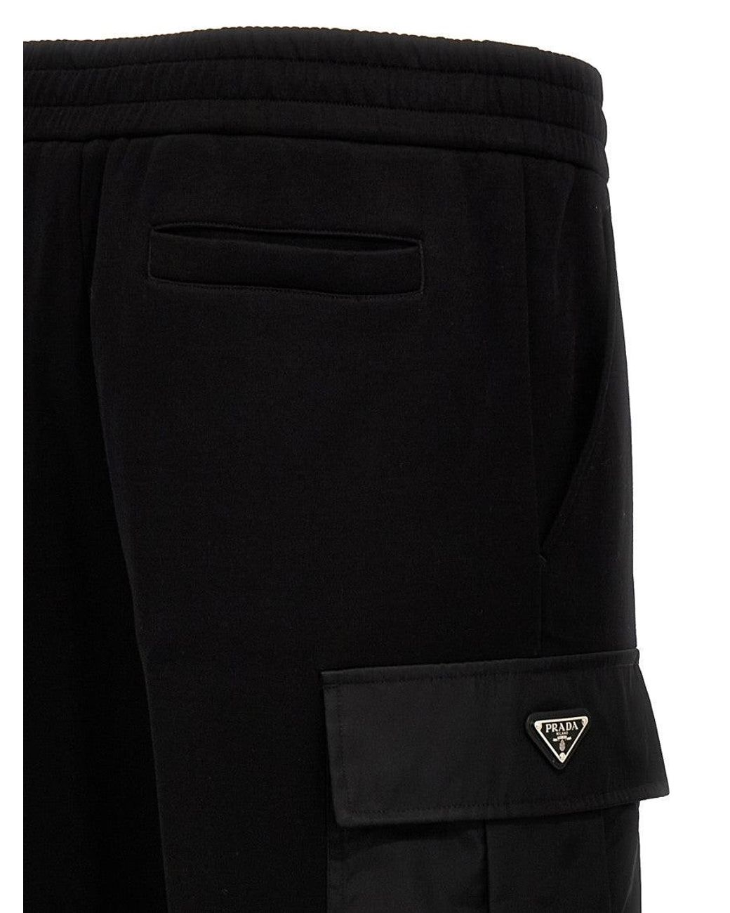 Prada Black Regular Cargo Pants for men