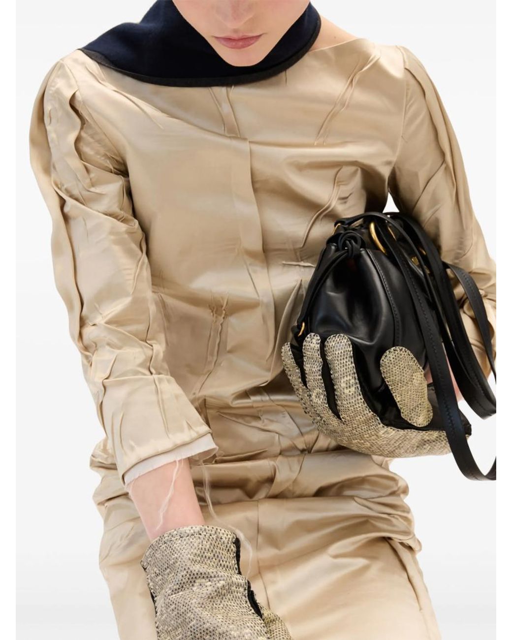 Miu Miu Natural Crêpe Satin Silk Dress