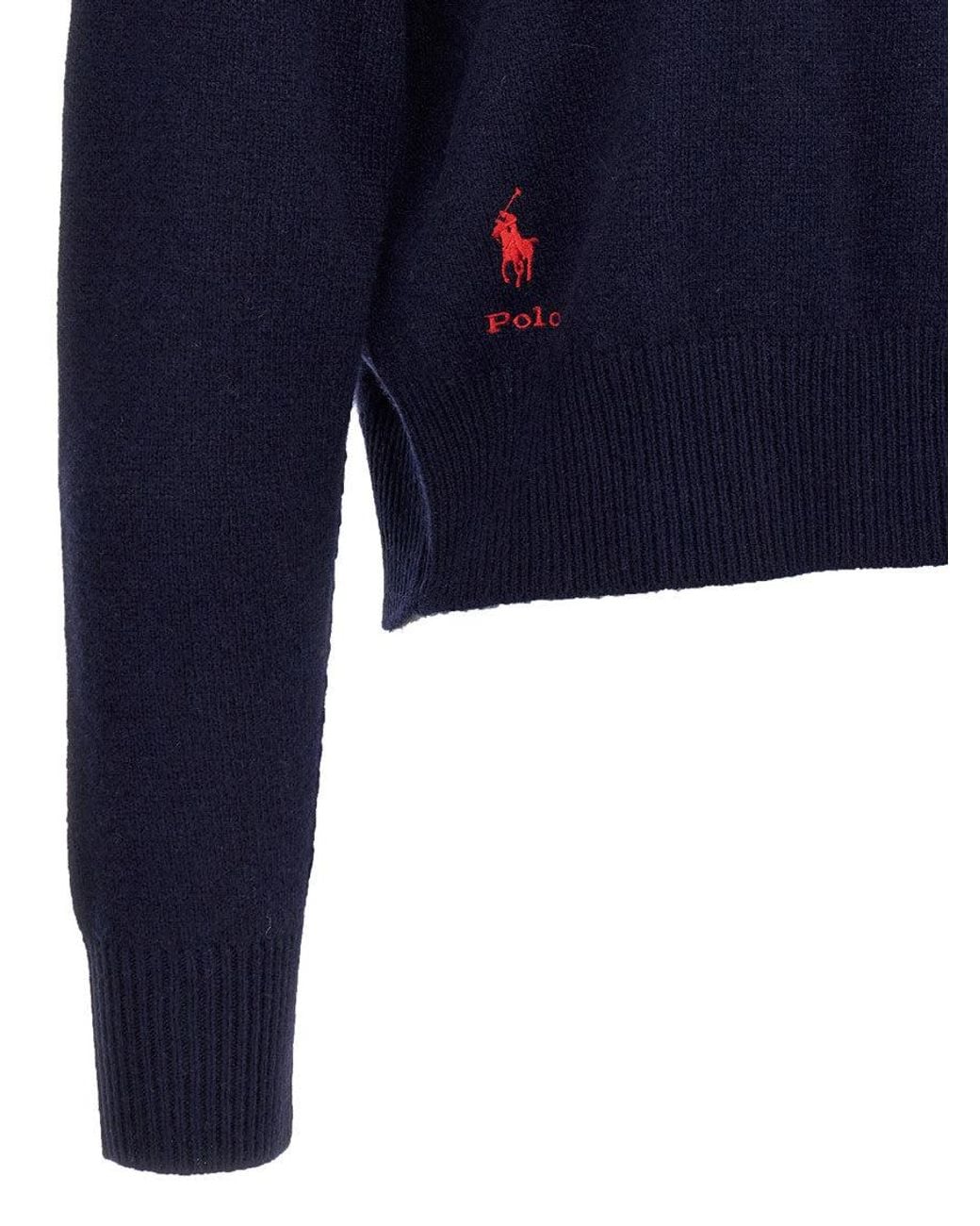 Polo Ralph Lauren Blue Dark Logo Embroidery Sweater