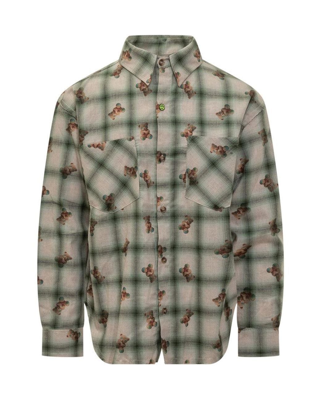 Barrow Gray Regular Checks Shirt for men