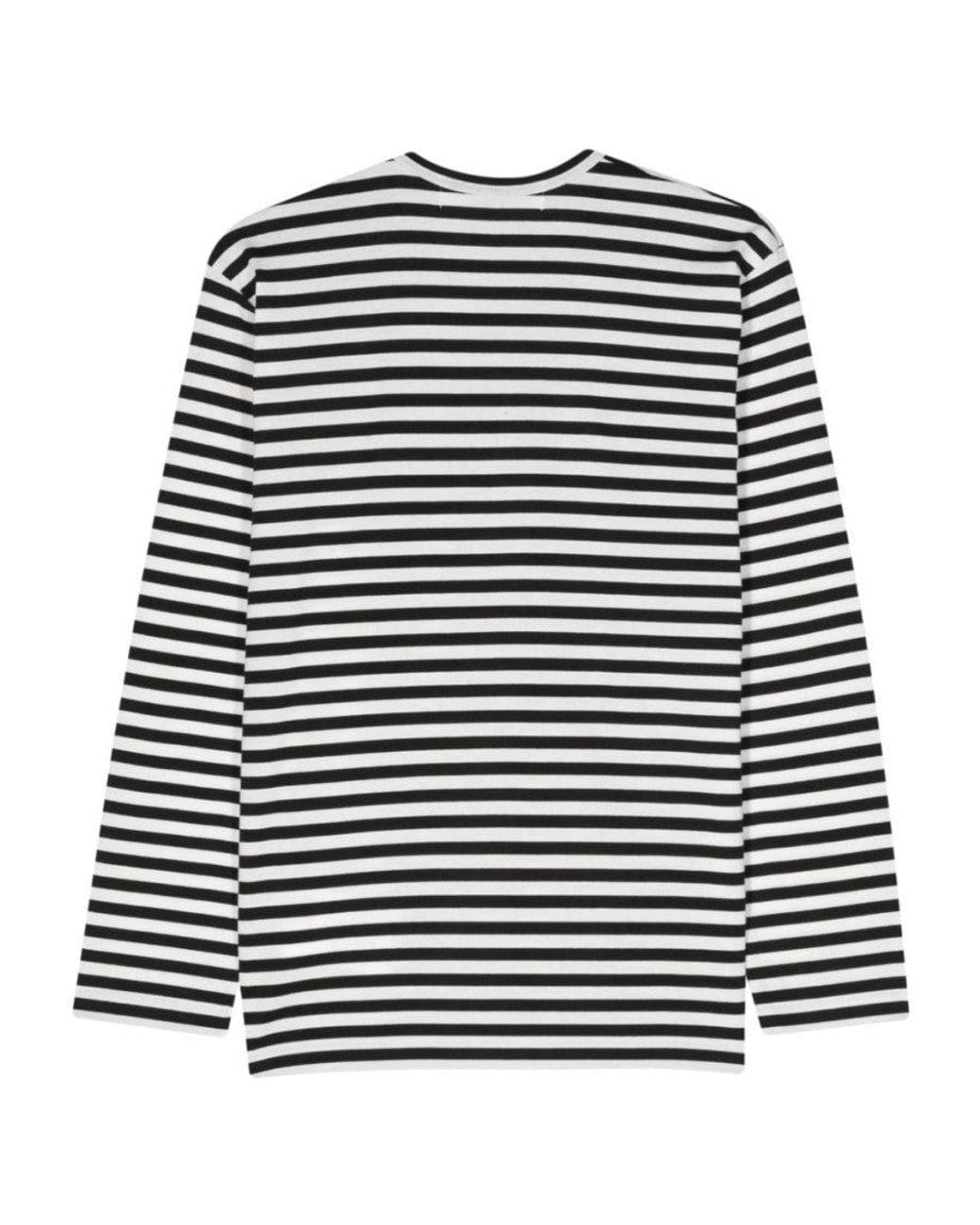 Comme des Garçons Black Logo Striped Cotton T-Shirt