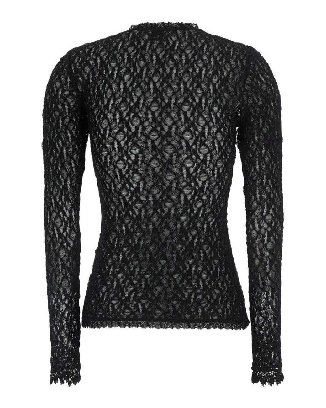 Isabel Marant Black Long-Sleeved Top Brany-Gb Tech Fabric Tops