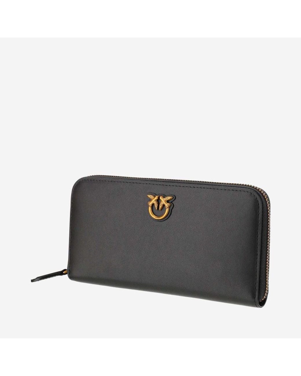 Pinko Black Love One Zip-Around Wallet