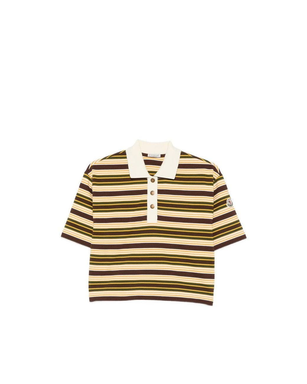 Moncler Metallic Stripes Shirt Collar Polo