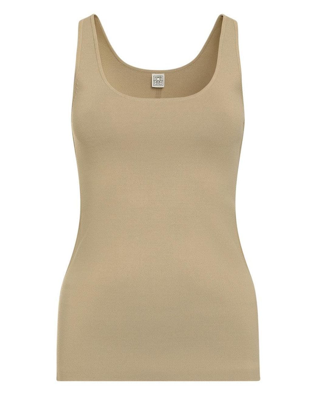 Totême Natural Scoop Neck Ribbed Tank Top
