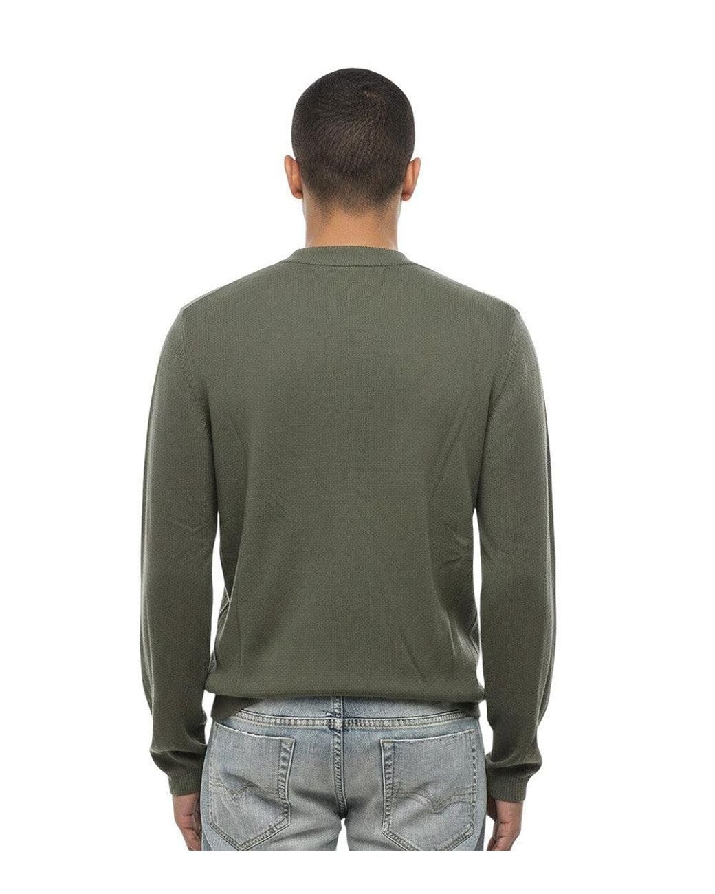 DIESEL Green Crew Neck Sweater for men