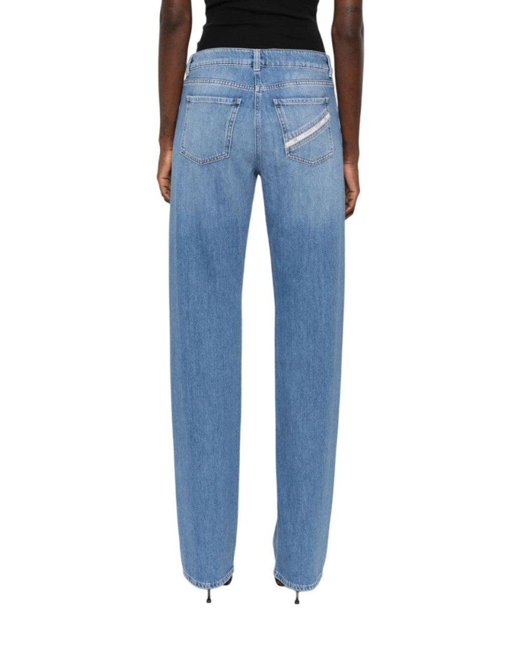 Elisabetta Franchi Black Sky Straight Mid Rise Jeans