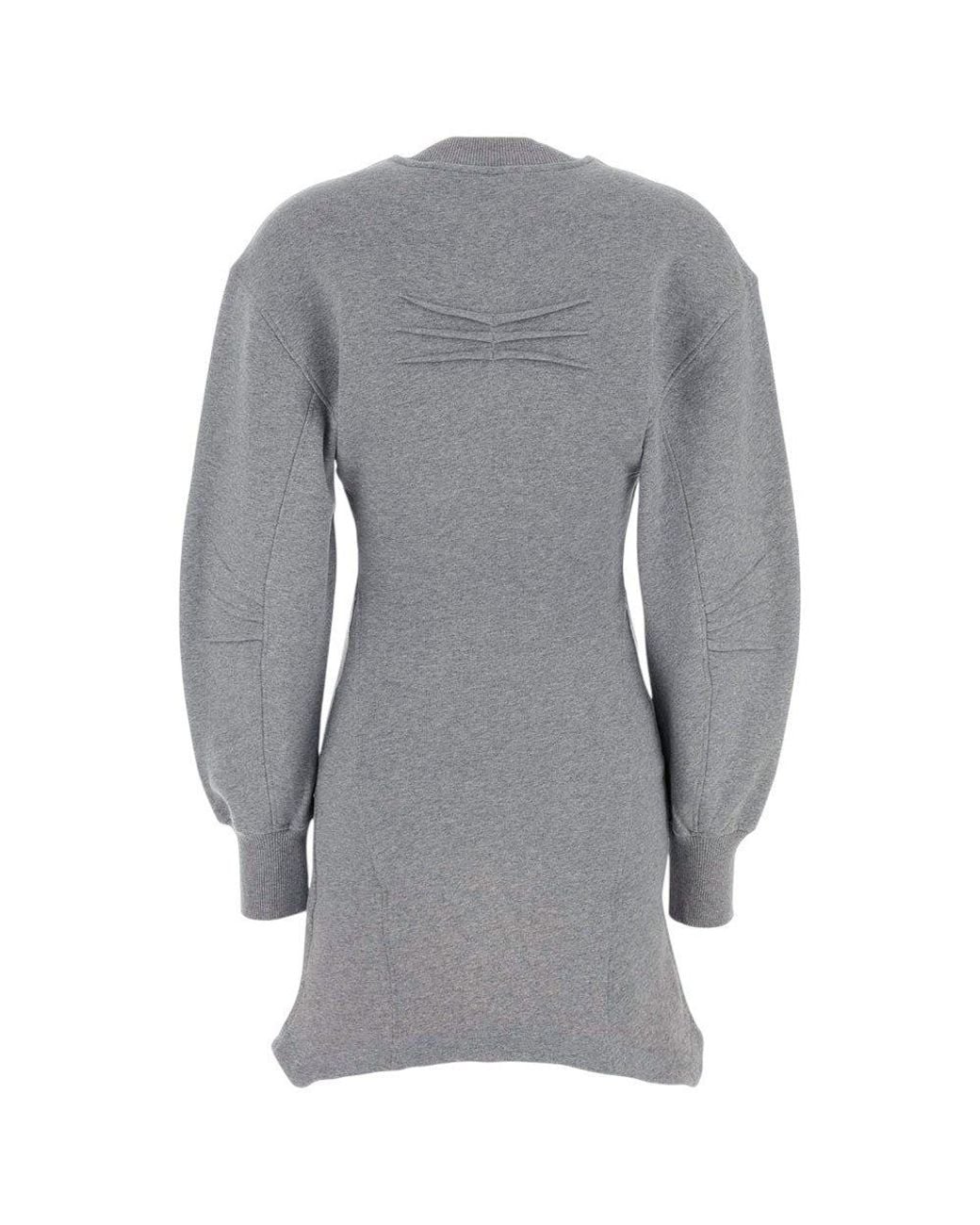 The Attico Gray Crew Neck Mini Dress