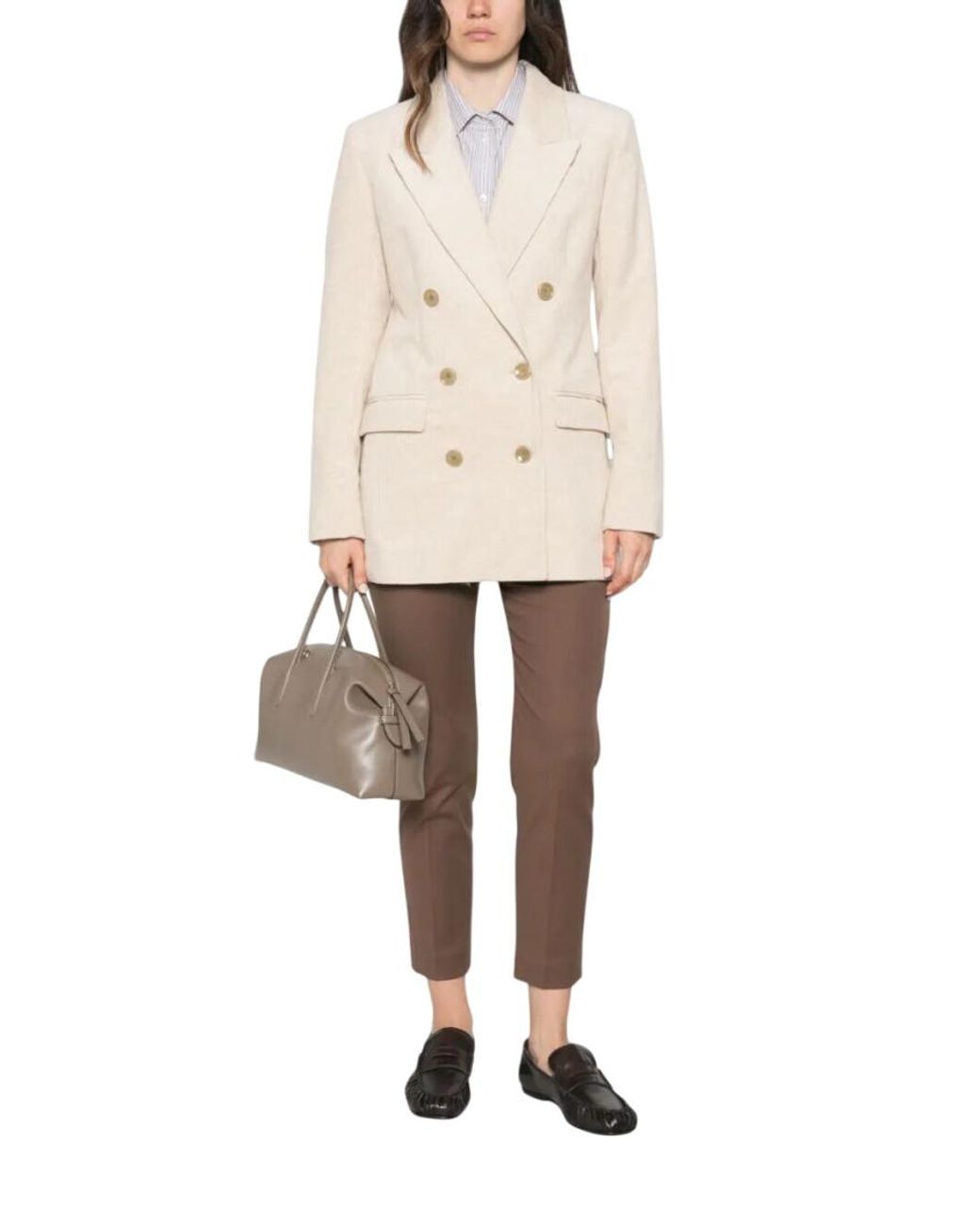 Brunello Cucinelli Brown Slim Flat Front Pants