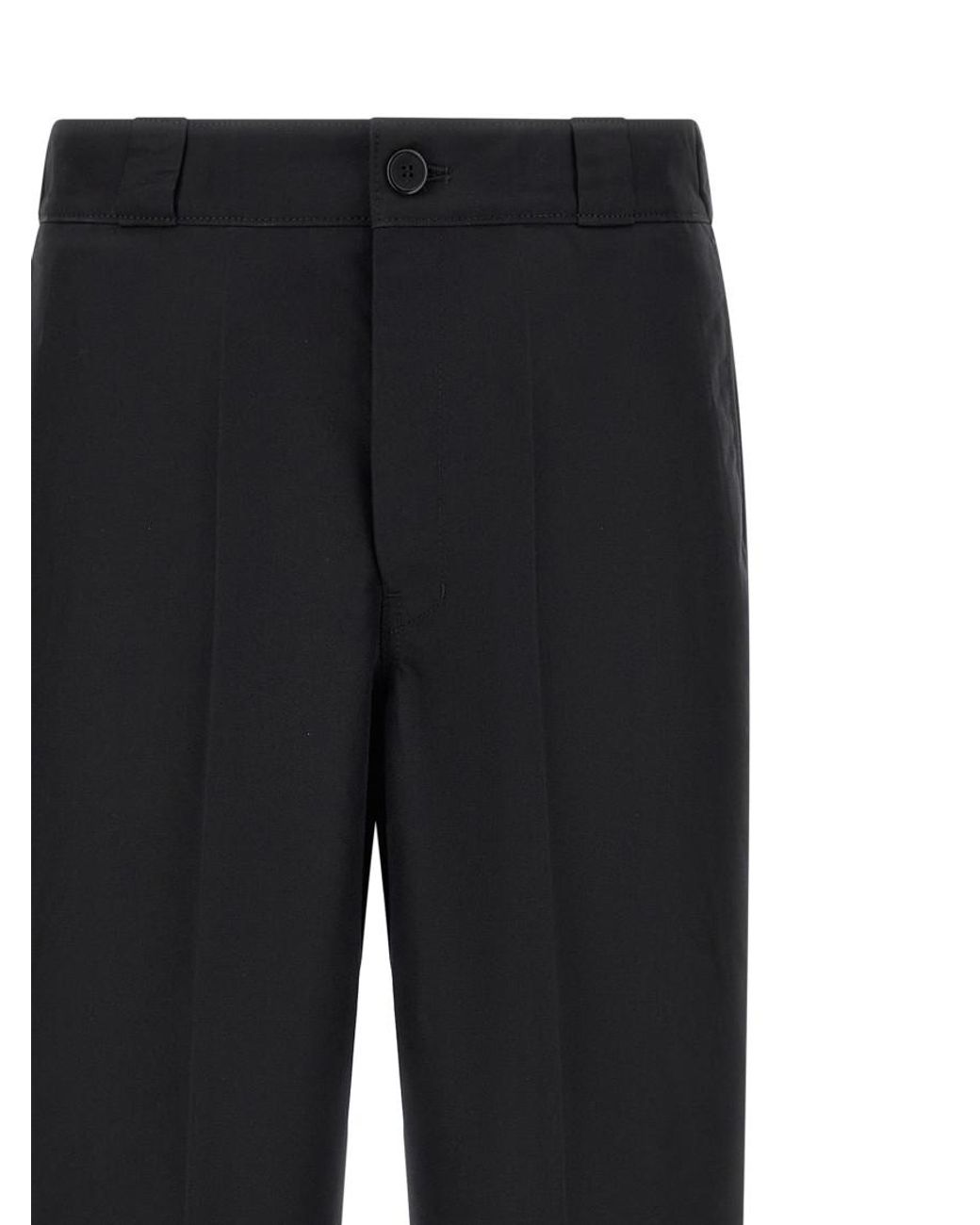 Prada Black Relaxed Flat Front Pants for men