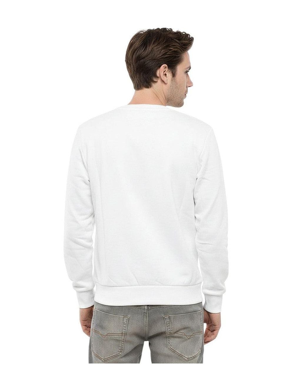 DIESEL White Crew Neck Sweatshirt for men
