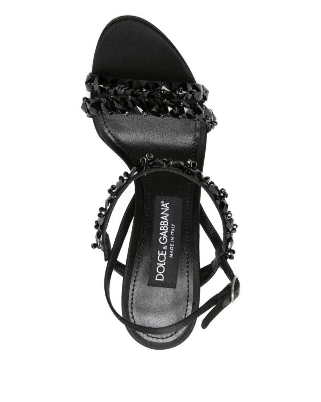 Dolce & Gabbana Black Open Toe Heels