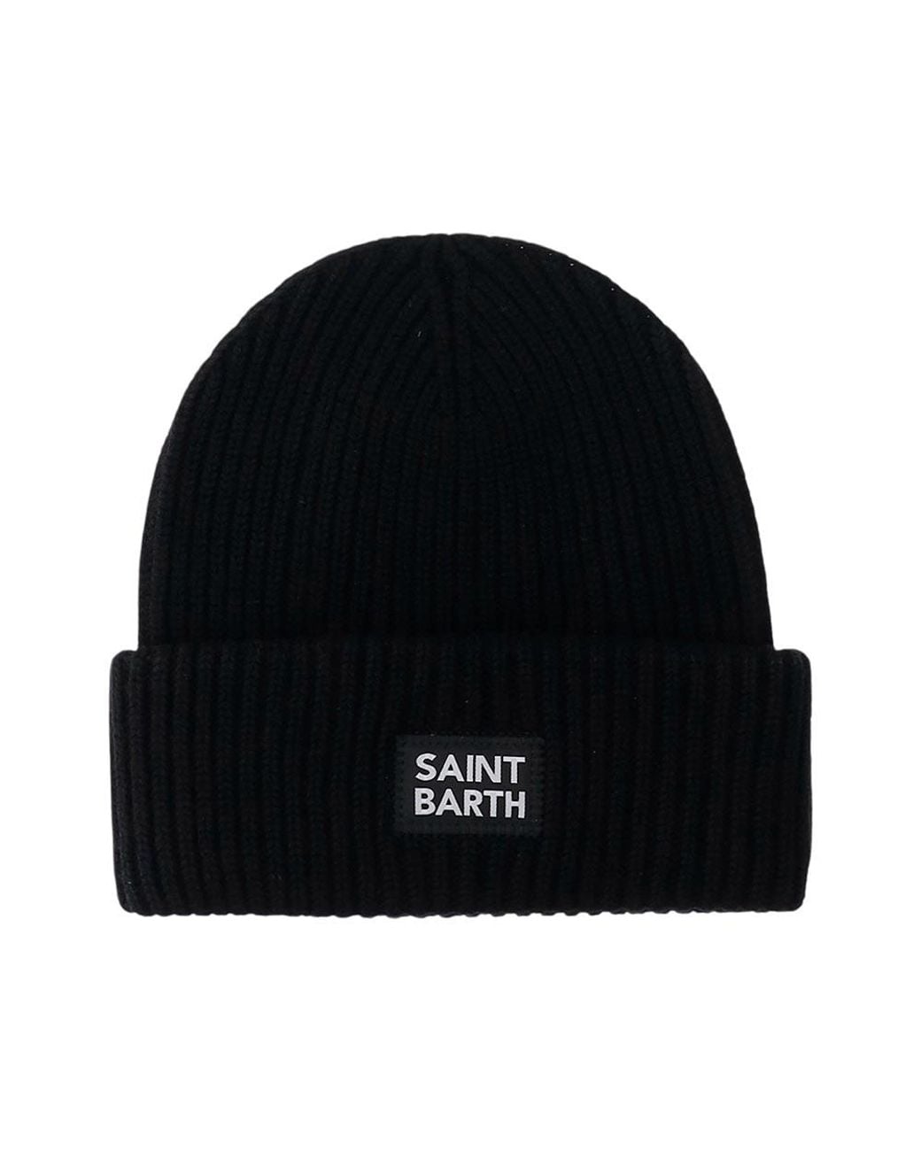 Mc2 Saint Barth Black Logo Beanie Hat for men