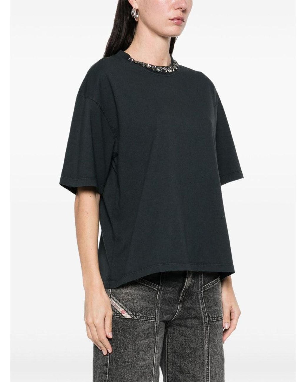 Golden Goose Deluxe Brand Black Crystal T-Shirt