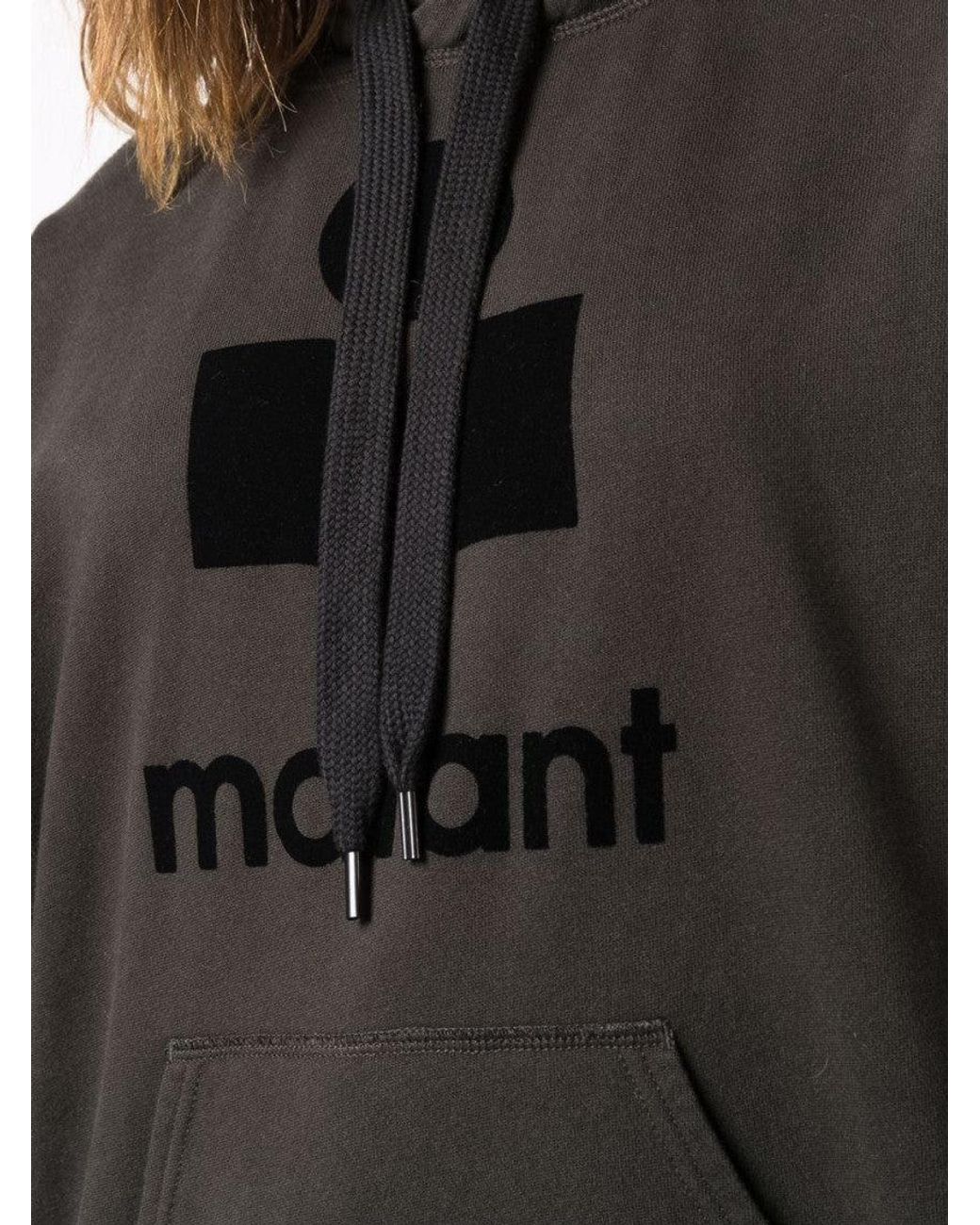 Isabel Marant Black Cotton Mansel Hoodie Sweatshirt With Front Logo