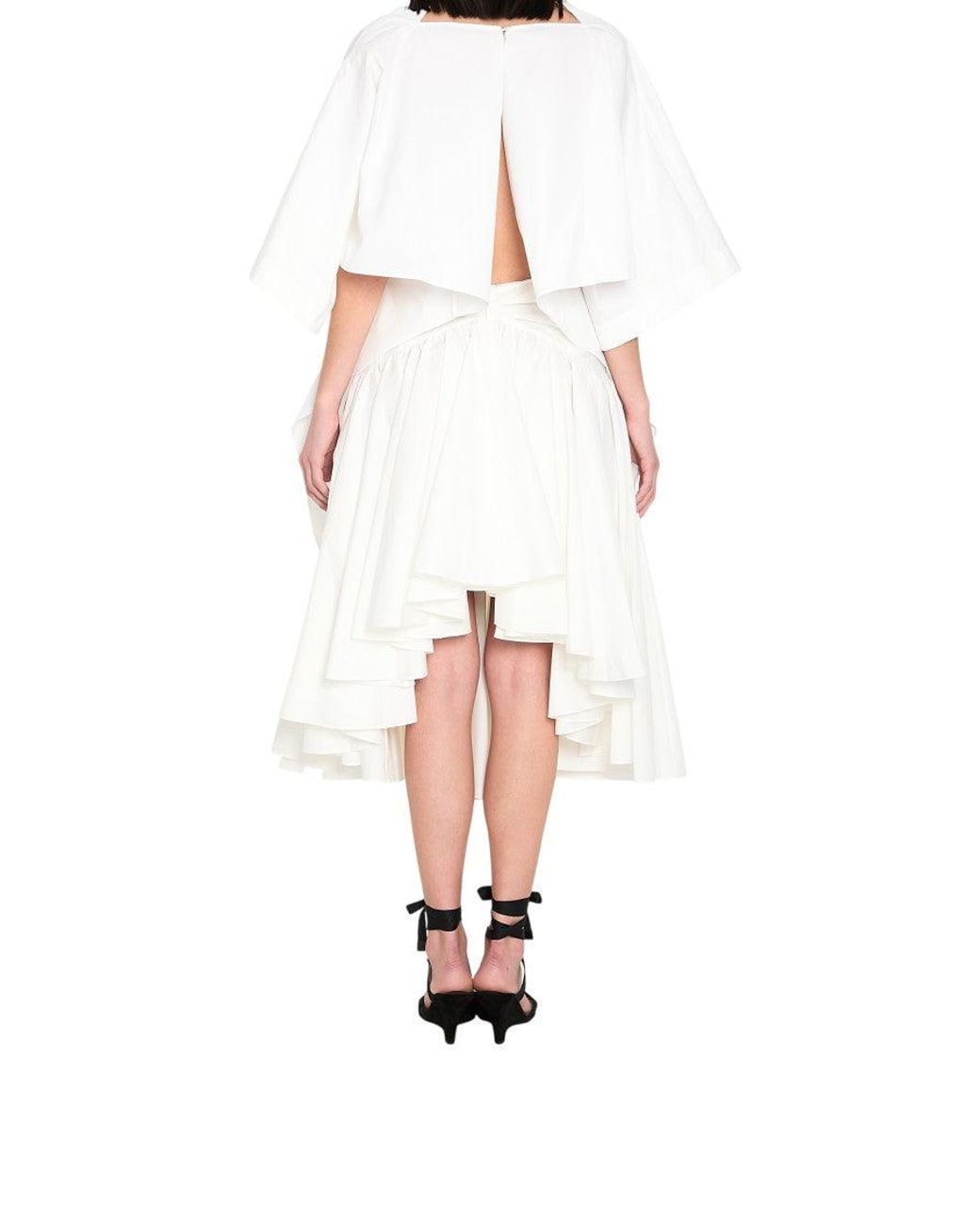 Jacquemus White V Neck Midi Dress