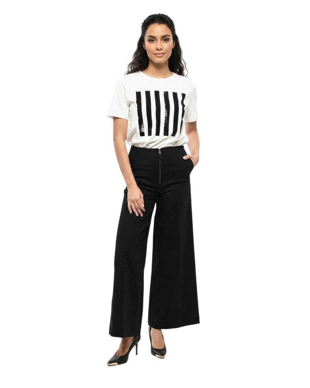 Totême White Flared Flat Front Pant