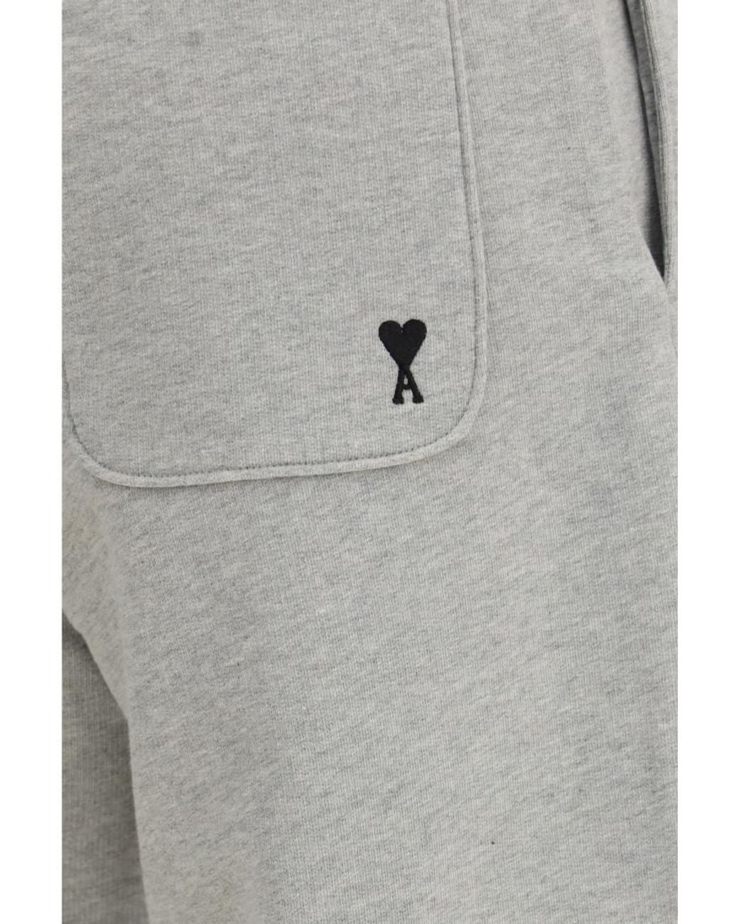 AMI Gray Regular Drawstring Pants