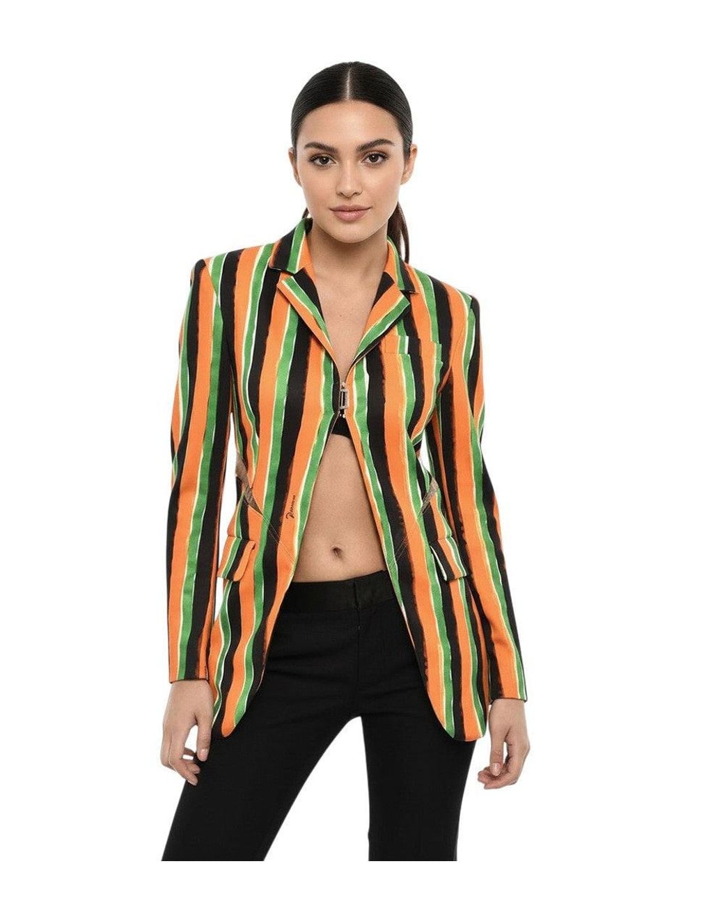 DSquared² Black Stripes Notched Lapel Blazer