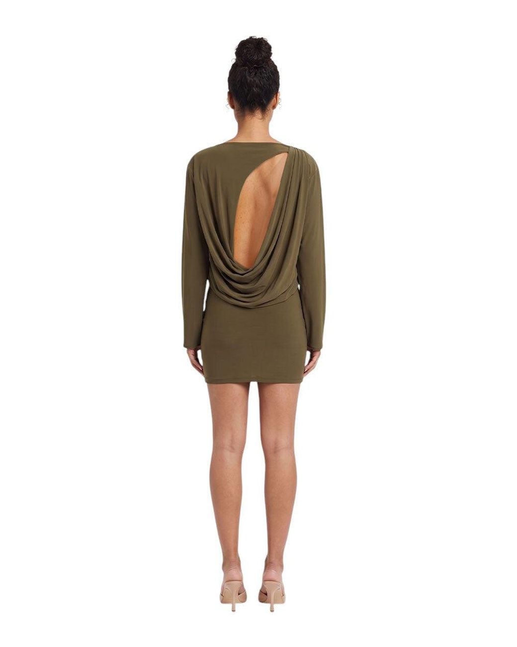 Jacquemus Green Boat Neck Mini Dress