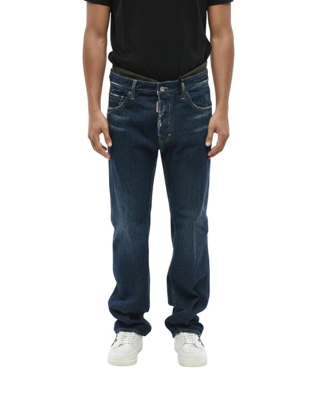 DSquared² Black Distressed Jeans for men