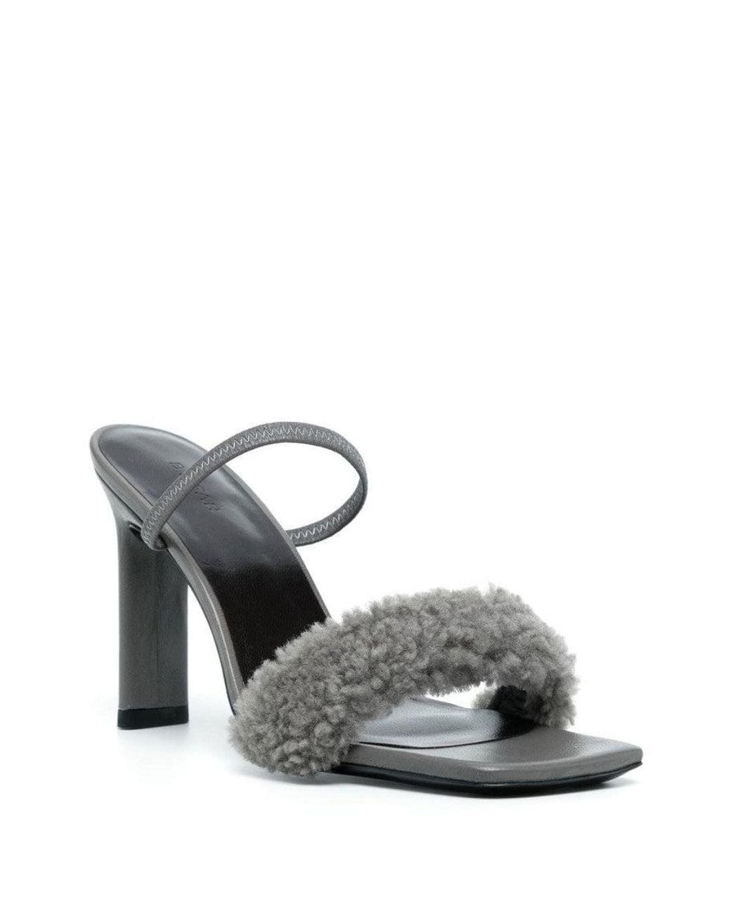 By Far Metallic Open Toe Heels
