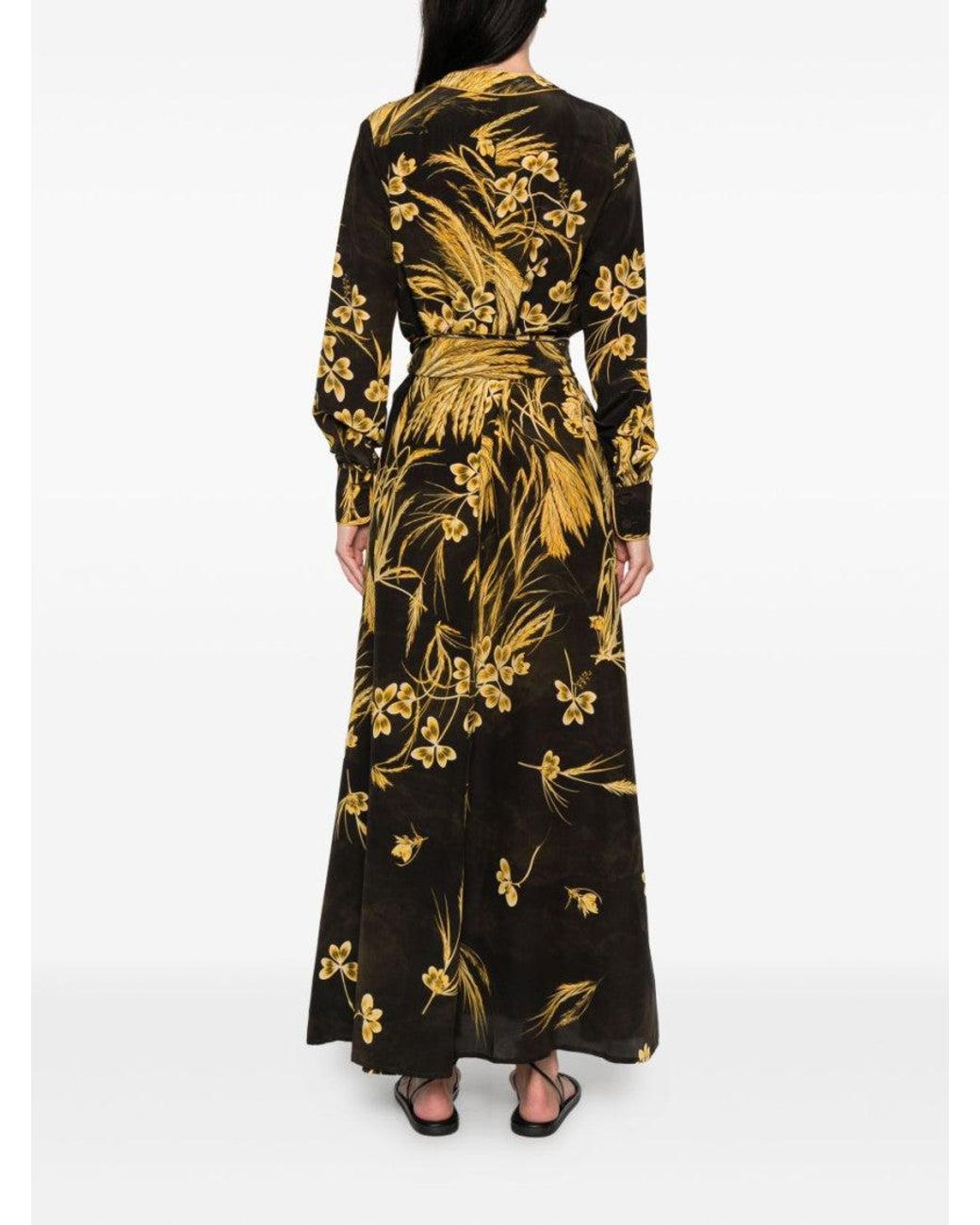 F.R.S For Restless Sleepers Brown Floral-Print Maxi Dress