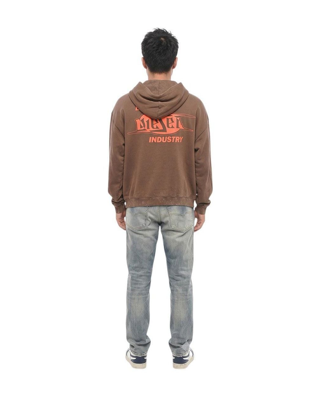 DIESEL Brown Relaxed Logo Hoodie for men