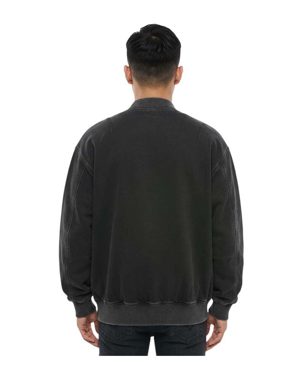 DIESEL Black Oversized Bomber Jacket for men