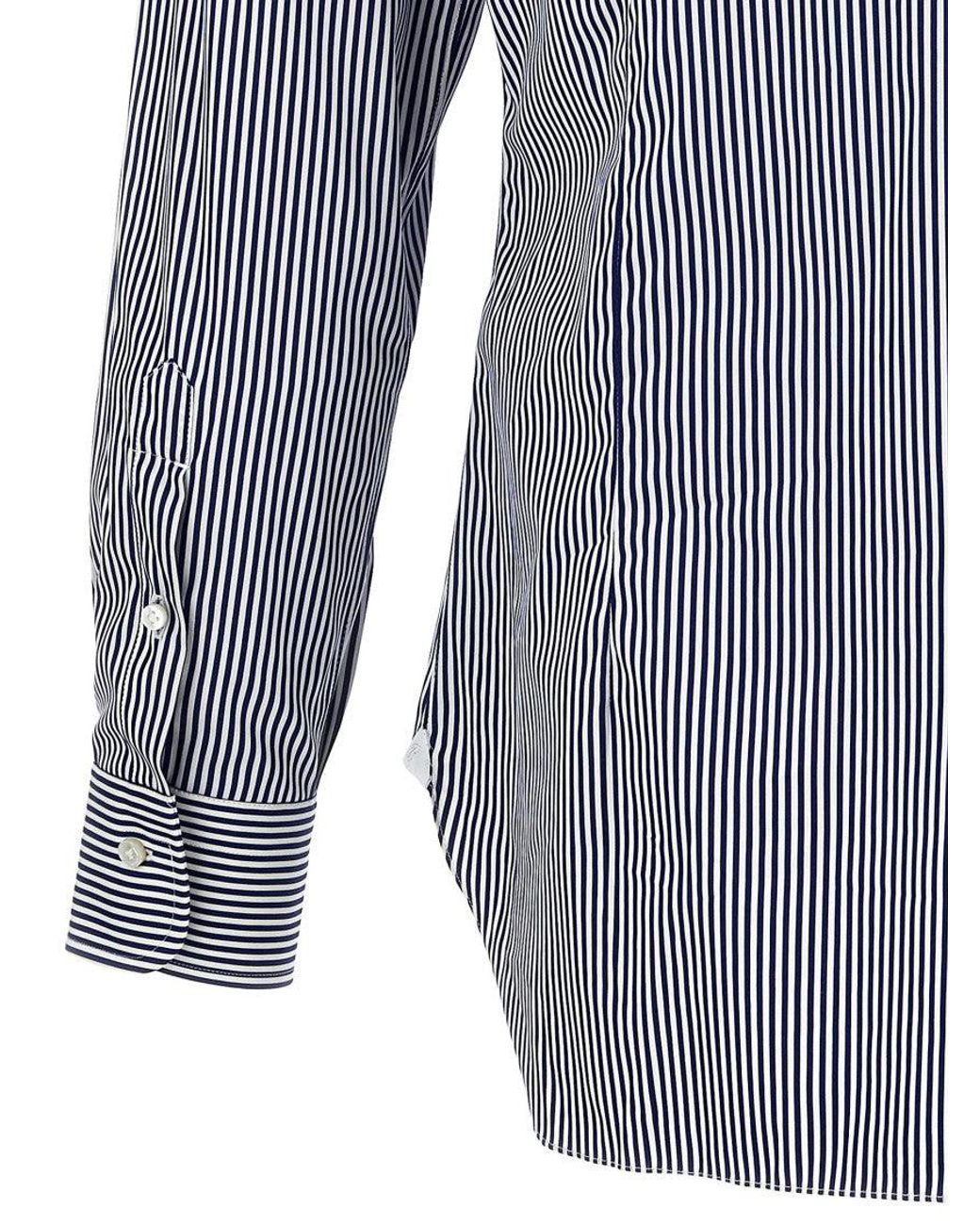 Barba Napoli Blue Striped Shirt for men