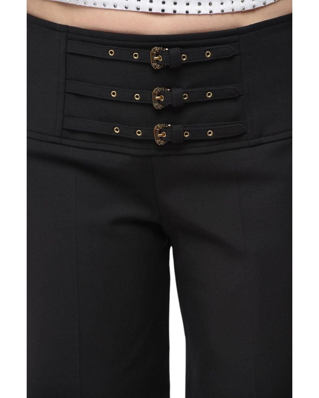 Versace White Flared Flat Front Pants