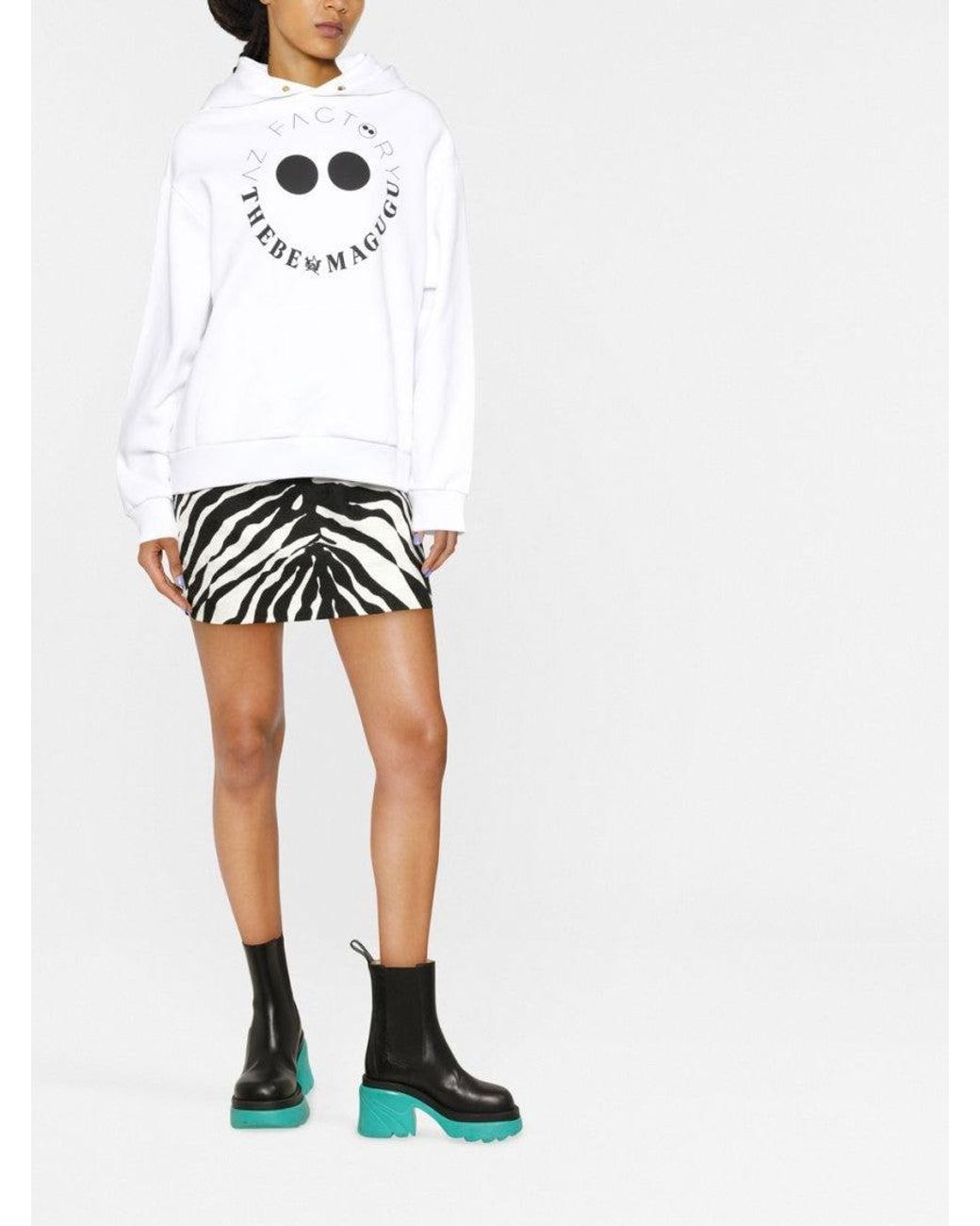 AZ FACTORY White Logo Cotton Hoodie