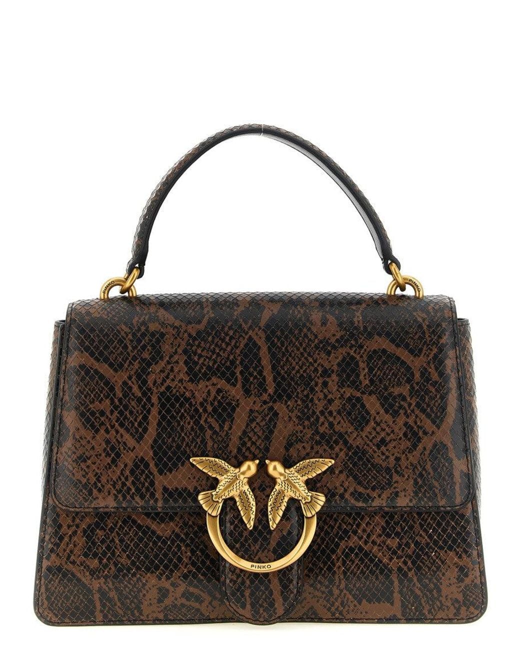 Pinko Black Dark Love One Medium Satchel
