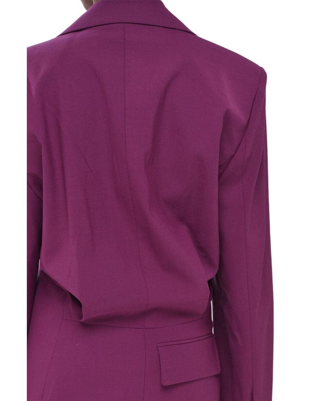 Off-White c/o Virgil Abloh Purple Peaked Lapel Mini Dress