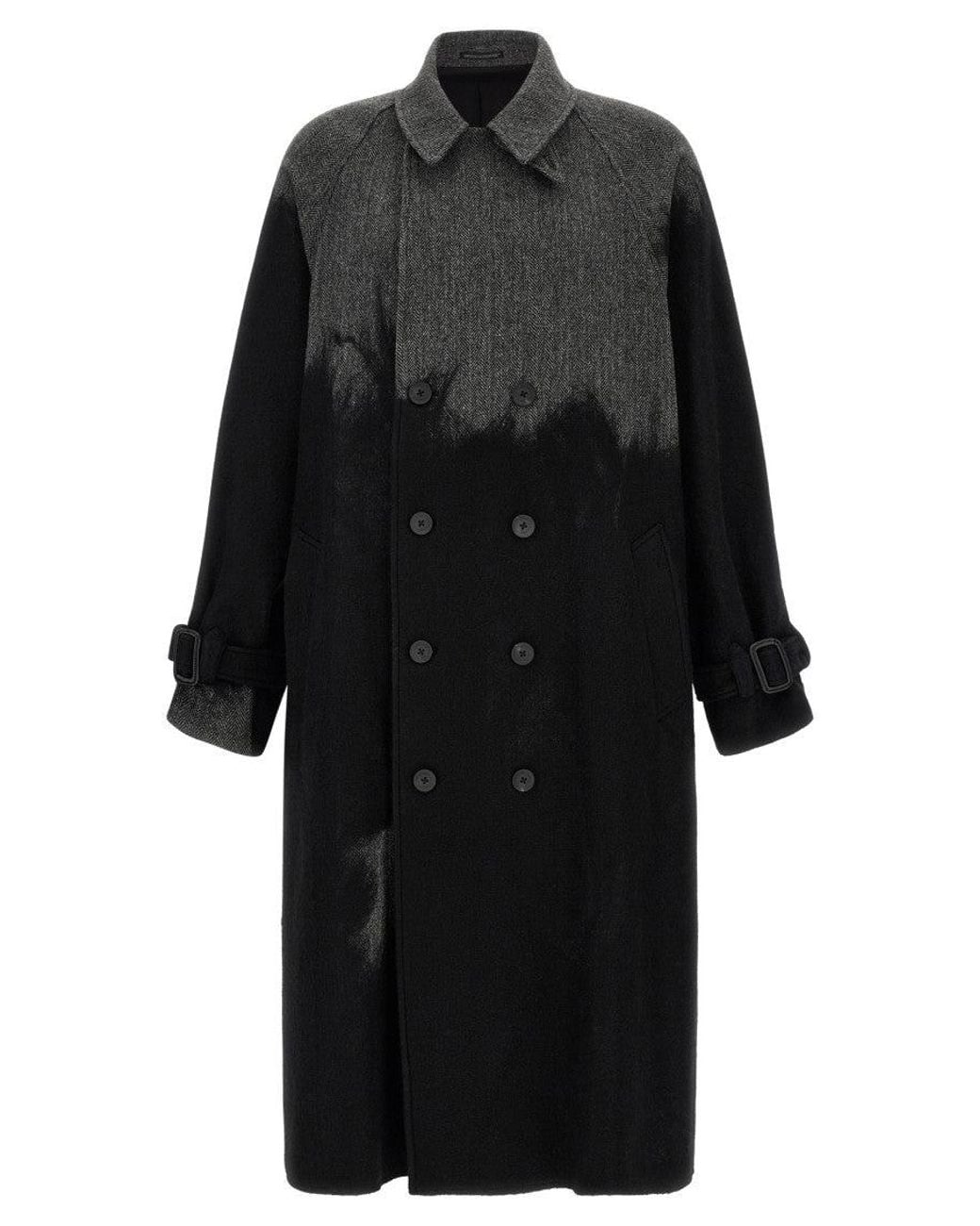 Yohji Yamamoto Black Double Breasted Coat for men