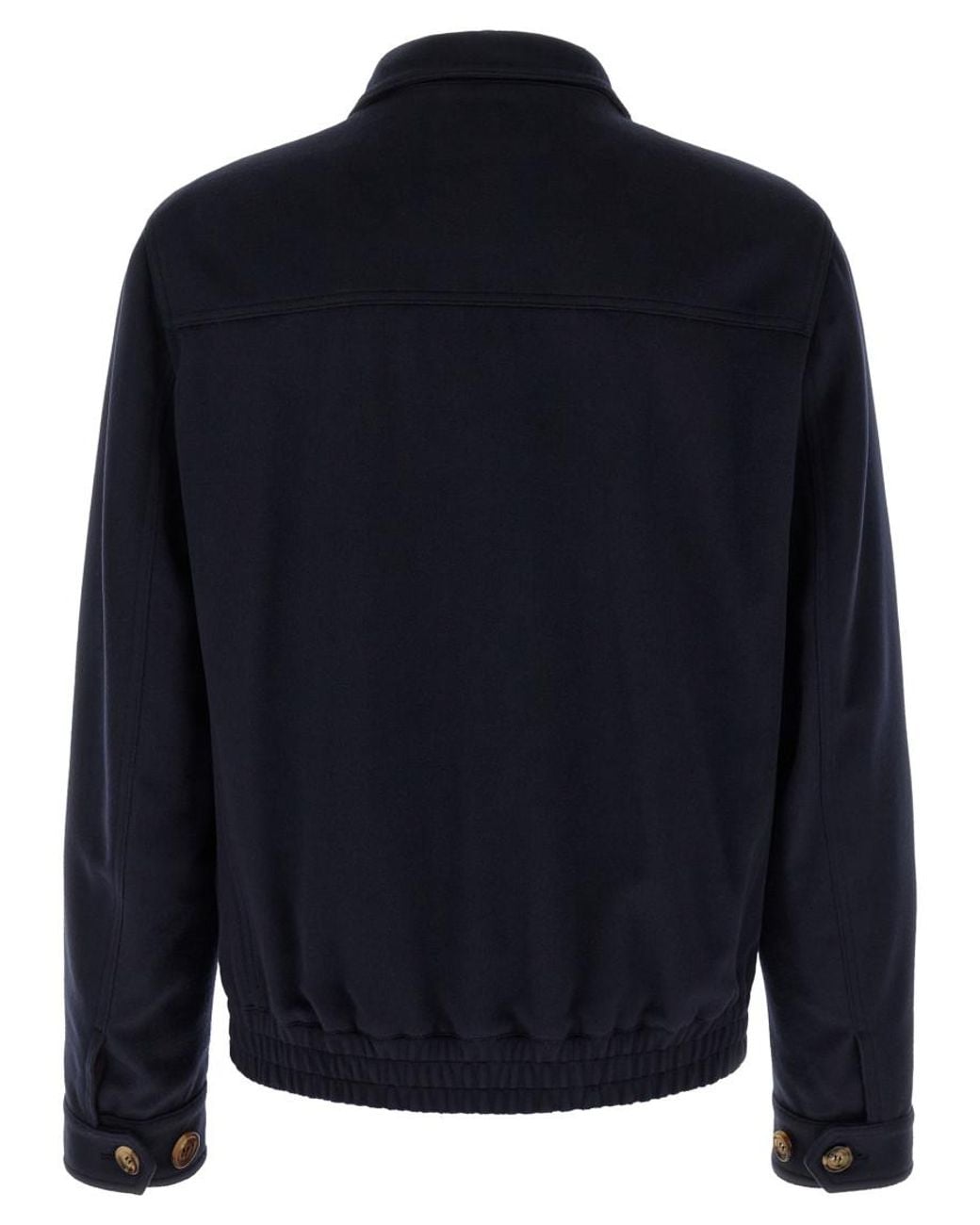 Brunello Cucinelli Blue Bomber Jacket for men